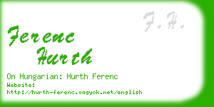 ferenc hurth business card